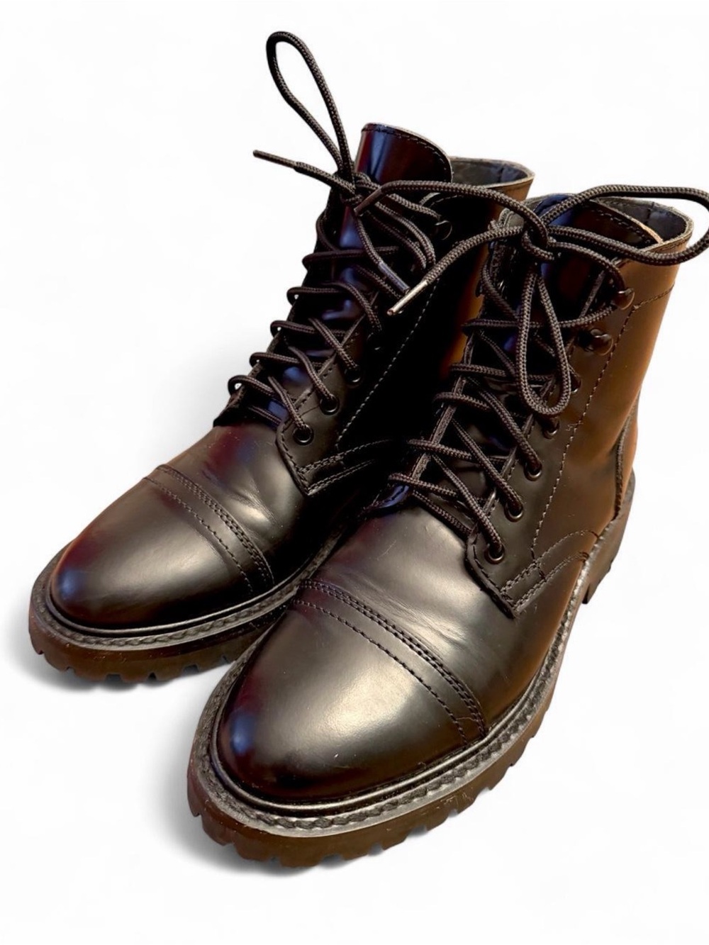 Thursday Boot Co. Women’s Captain StormKing Black Leather Lug Sole Boots 8.5